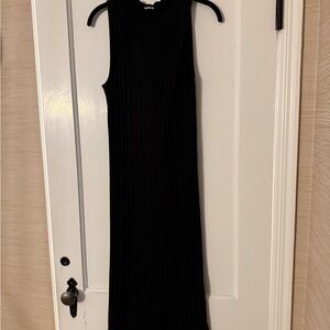 Nation LTD Black Ribbed Midi Dress